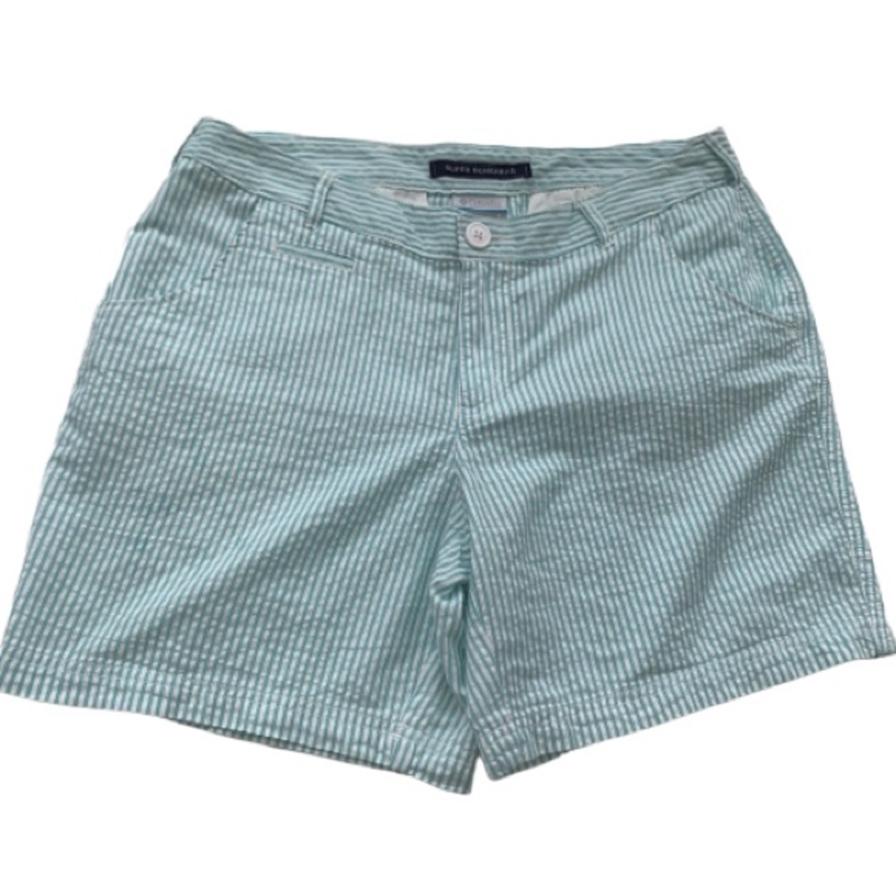 Columbia Aqua Seersucker Shorts Size 8